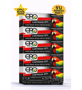 Canon CRG 071 / 5645C002AA Çipli Muadil Toner - 1200 Sayfalık - 5'li Avantaj Menü