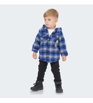Babyhola Velsoft Astarlı Ceket Kot Pantolon Erkek Çocuk 2'li Takım 12590 (Mavi)
