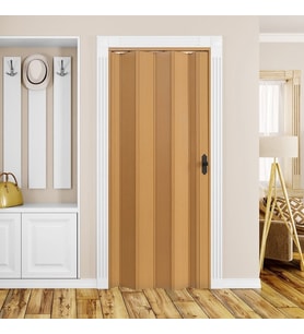 Faran Dekorasyon 102 x 215 Meşe Renk Camsız Pvc Akordiyon Katlanır Kapı - FRNAKMODEL-14