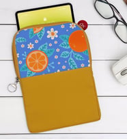 BK Gift Portakal Tasarımlı Taşınabilir Koruyucu Tablet Kılıfı & Organizer Çanta - Sarı-1