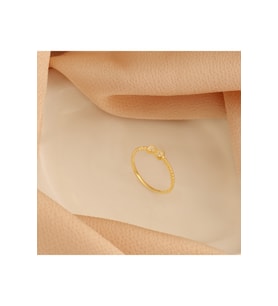 TAŞLI FİYONK YÜZÜK KENARLARI KÜÇÜK TOP (Gold)