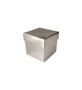 Komple Karton Kutu Düz Renk 6X6X6 CM (25 Adet)  Gümüş
