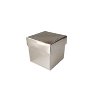 Komple Karton Kutu Düz Renk 6X6X6 CM (25 Adet)  Gümüş