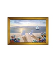 Manzara Temalı Kanvas Tablo 80 x 110 cm Gold Çerçeve