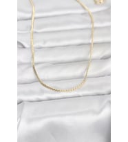 CM 14K Gold Renk Yassı Zincir Model 60 cm Kadın Kolye - TJ-BKO10965