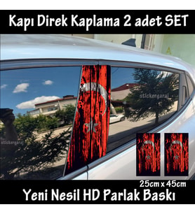 tr ayyıldız bayrak folyo - 2kapı için 2adet sticker kaplama - tuning modifiye