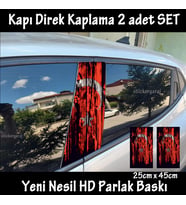 tr ayyıldız bayrak folyo - 2kapı için 2adet sticker kaplama - tuning modifiye