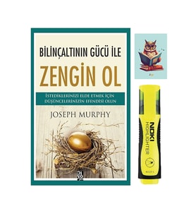 Bilinçaltının Gücü ile Zengin Ol - Joseph Murphy - Sarı Fosforlu Kalem - Not Defteri Seti