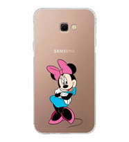 Samsung Galaxy J4 Plus  Kamera Korumalı Kapak Minnie Mouse Tasarımlı  Şeffaf  Kılıf