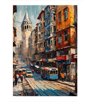 İstanbul Galata Kulesi Tasarım Mdf Tablo