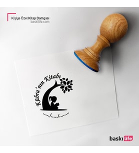 Ağaç Kız Kişiye Özel Kitap Damgası Kitap Mührü Kaşe Kitap Mühür Özel Damga 406