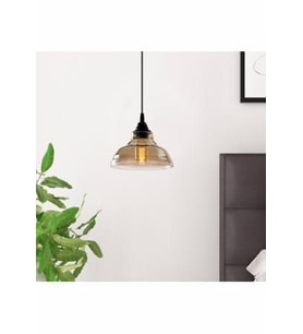 RİOLİGHT RETRO TEKLİ CAM SARKIT AVİZE ÇAP: 20CM (Bal Köpüğü)