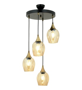 AVONNI AV-65234-4T-BSY Siyah Boyalı Modern Avize E27 Metal Cam 40cm