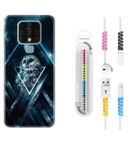 Tecno Camon 16 18P Pova 3 Pova Neo Kılıf Kablo Koruma Spiral Silikon Old Owl 1649