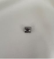 İtalyan Mor Taşlı Kalp Charm (Gümüş)