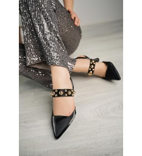 Nesil Shoes Fls 660 Siyah Saten 9cm Topuklu Kadın Sandalet
