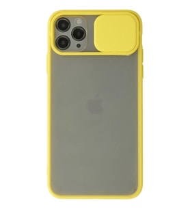 Mey İthalat® iPhone 11 Pro Kılıf Palm Buzlu Kamera Sürgülü Silikon - Sarı