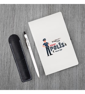Kişiye Özel Polis Temalı Beyaz Defter & Metal Beyaz Tükenmez Kalem
