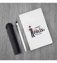 Kişiye Özel Polis Temalı Beyaz Defter & Metal Beyaz Tükenmez Kalem