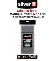 3'lü Mikrofiber Mandallı Mop Yedek Bezi 20x40 cm Süper Emici Lazer Kesim İz Bırakmayan Tüm Standart Mandallı Moplarla Uyumlu