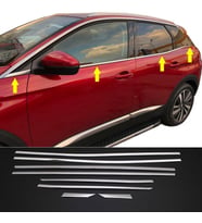 Peugeot 3008 Cam Çıtası Kromu Nikelajı 2016 Sonrası 8 Parça