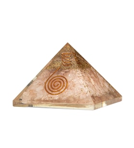 Pembe Kuvars Doğal Taş Organit Piramit - 6cm (Karışık)