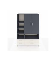 Hyperion Dolap 8 Raflı 4 Çekmeceli 2 Kapaklı 132x44x195 Antrasit-Antrasit/Aytaşı
