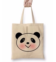 Sevimli Panda Bez Çanta Uzun Saplı