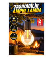 3 Mod LED'li Şarjlı Retro Asma Kancalı Kamp Lambası Taşınabilir Ampul