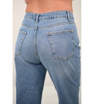 Kadın Büyük Beden Yüksek Bel Mom Jean 4418-25 DPL-968 (Buz Mavisi)