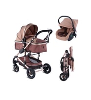 Baby Storch - Seyahat Sistem Bebek Arabası 3 in 1 (Sarı-Kahve)