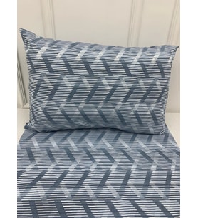NİVEMESHOME MAVİ ÇİZGİLİ DESEN 2 Lİ YASTIK KILIFI KAPAKLI 50X70