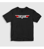 Presmono Unisex Çocuk Siyah Logo Tom Cruise Pilot Film Top Gun T-Shirt 460161tt