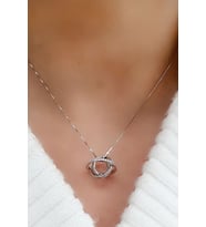 Pırlanta Parlaklığı Zirkon Taşlı 925ayar Gümüş Hareketli Trend Kolye