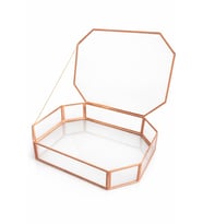 Geometrik Sekizgen Rose Gold Cam Kutu 35x25x5 cm