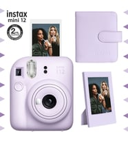 Instax mini 12 Lila Fotoğraf Makinesi-Çerçeve ve 64'lü Kare Albüm Seti