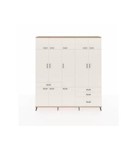 Arges Gardrop 8 Raflı 4 Çekmeceli 3 Askılı 220x30x243 Çam-Aytaşı
