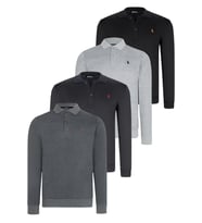 DÖRTLÜ SET V4007 DEWBERRY ERKEK SWEATSHIRT-SİYAH-LACİVERT-ANTRASİT-GRİ