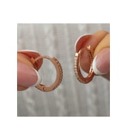 Gümüş Zirkon Taşlı Rose Oval Küpe CSR2185736