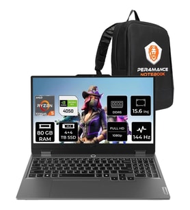 Lenovo Loq 15ARP9 Ryzen 5 7235HS RTX 4050 80GB RAM 4TB SSD 15.6" FHD 144Hz FreeDOS 83JC00H4TRP348 Gaming Laptop + Per4 Çanta