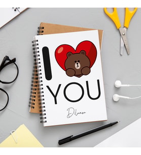 I Love You Ayıcık Defteri Kişiye Özel
