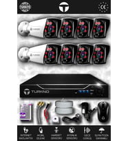 TURKNO 8 Kameralı Karia 8 Dış Kamera Set HDD'siz Full HD Gece Görüşlü Güvenlik Kamerası Sistemi