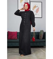 2225-YAN CEPLİ SALOPET ETEK Siyah