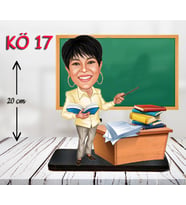 Kişiye Özel Ahşap Biblo - Kadın Öğretmen Karikatür Biblo - Öğretmen Biblo 17