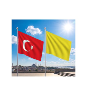 TRY Raşel Kumaş Bayrak ve Türkiye Cumhuriyeti Alpaka Kumaş Bayrak 2'li set 100x150 Cm
