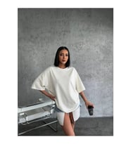 Düz Biskilet Yaka T-shirt - Beyaz