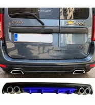 Dacia Logan Mavi Difüzör Çiftli Yuvarlak Egzoz Görünümlü D Tip Difizör