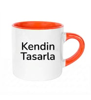Kendin Tasarla Kişiye Özel Turuncu Nescafe Fincanı – Fotoğraf, İsim ve Yazı Baskılı