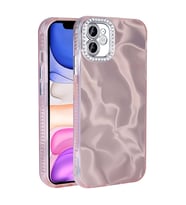 Apple iPhone 12 Uyumlu Kılıf Airbagli Parlak Taş Detay Tasarımlı Zore Esila Kapak (Pembe)