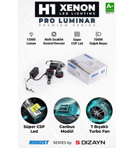 S-Dizayn Pro Luminar H1 Led Xenon / 60W / 12000LM / 7000K A+ Kalite